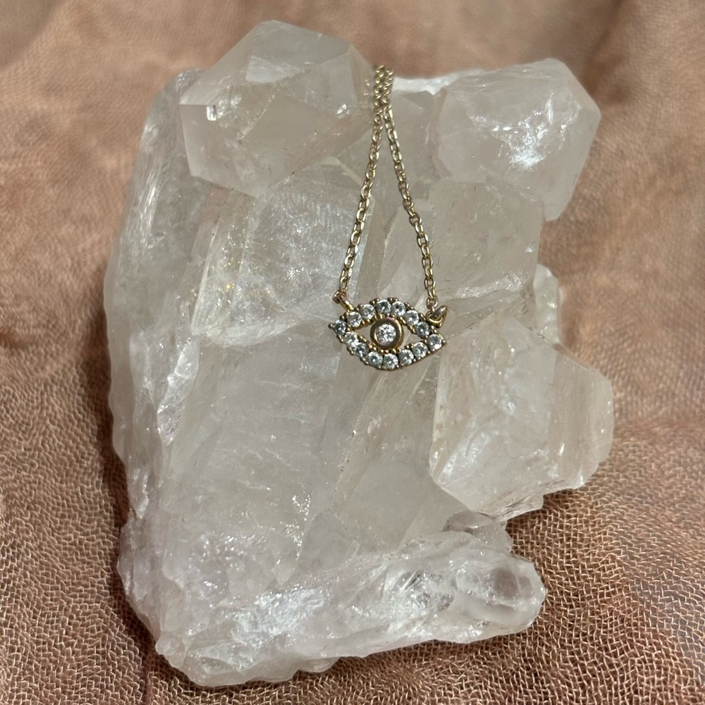 Tiny evil eye necklace